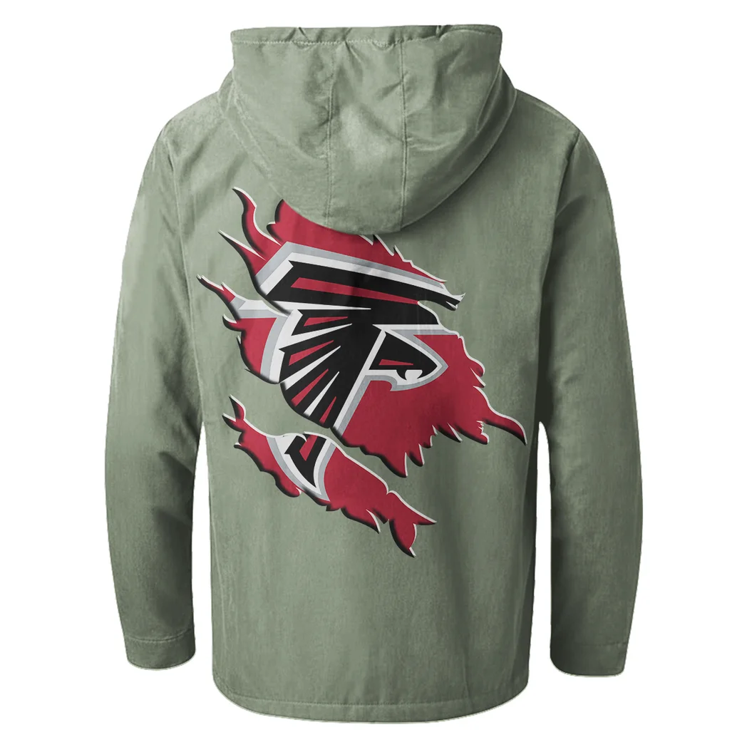 Match Day Flyers Flannel Hoodie, Game Day Hooded Flannel HVN1462AF - Light Green - Image 3