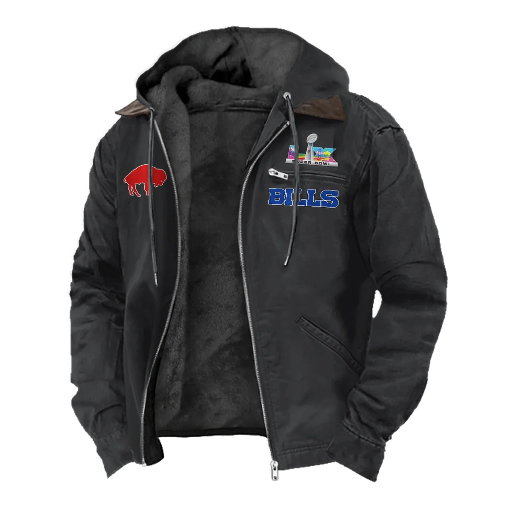 Buffalo Squad Flannel Hoodie, Athletic Spirit Fan Hoodie HVN1462BB - Black - Image 2