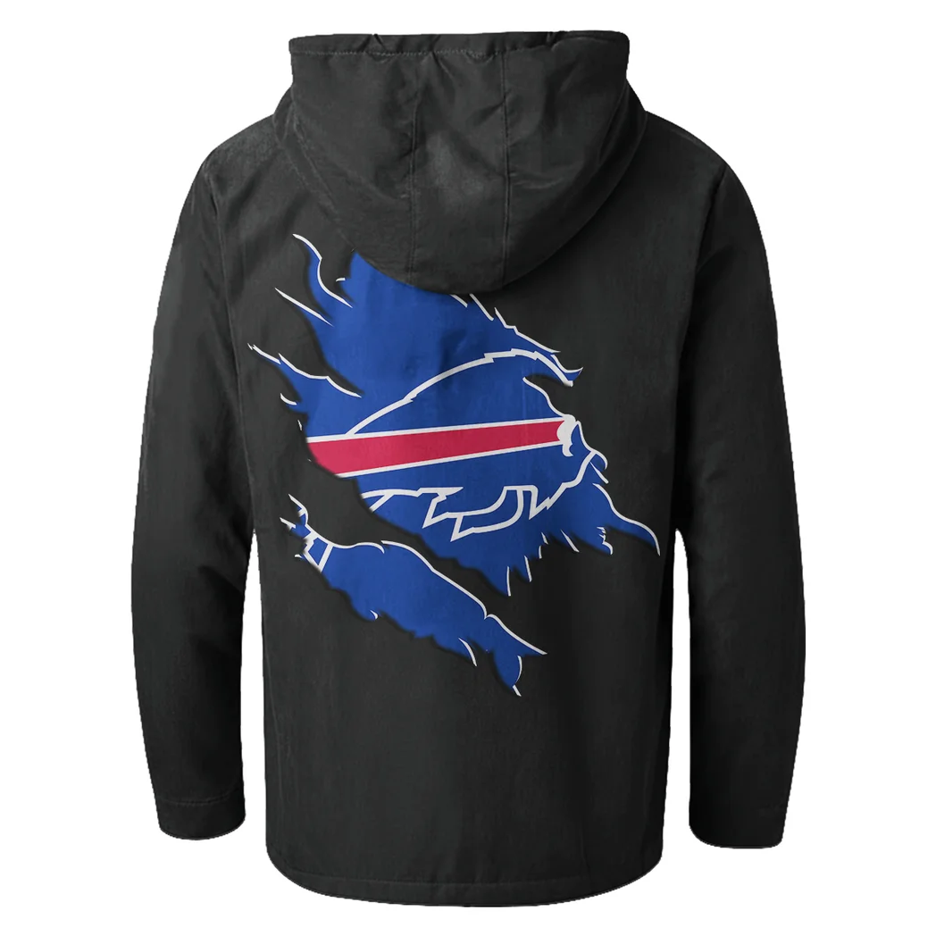 Buffalo Squad Flannel Hoodie, Athletic Spirit Fan Hoodie HVN1462BB - Black - Image 3