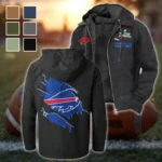 Buffalo Squad Flannel Hoodie, Athletic Spirit Fan Hoodie HVN1462BB - Black