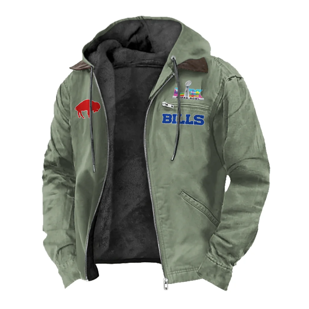 Buffalo Squad Flannel Hoodie, Athletic Spirit Fan Hoodie HVN1462BB - Light Green - Image 2