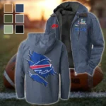 Buffalo Squad Flannel Hoodie, Athletic Spirit Fan Hoodie HVN1462BB - Navy Blue
