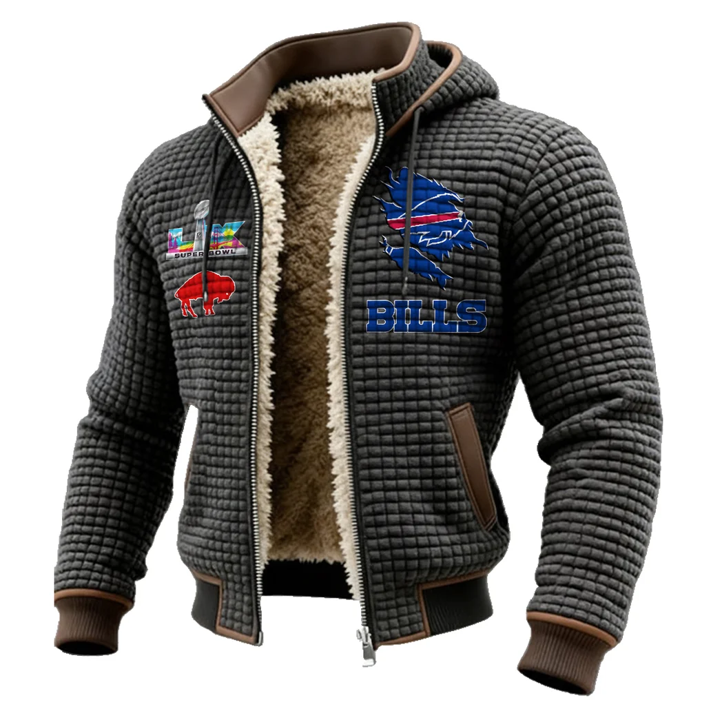 Buffalo Squad Fleece-Lined Hooded Jacket, High-Performance Trail Jacket HVN1462BB - Grey - Image 2