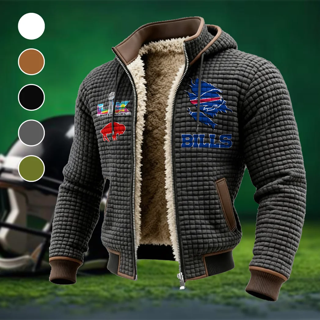 Buffalo Squad Fleece-Lined Hooded Jacket, High-Performance Trail Jacket HVN1462BB - Grey