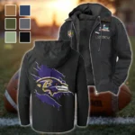 Charm City Squad Flannel Hoodie, Stadium Ready Flannel Hoodie HVN1462BR - Black