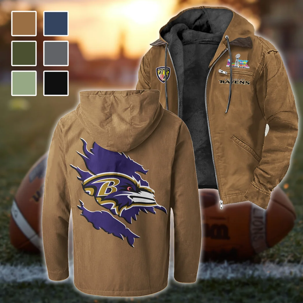 Charm City Squad Flannel Hoodie, Stadium Ready Flannel Hoodie HVN1462BR - Camel