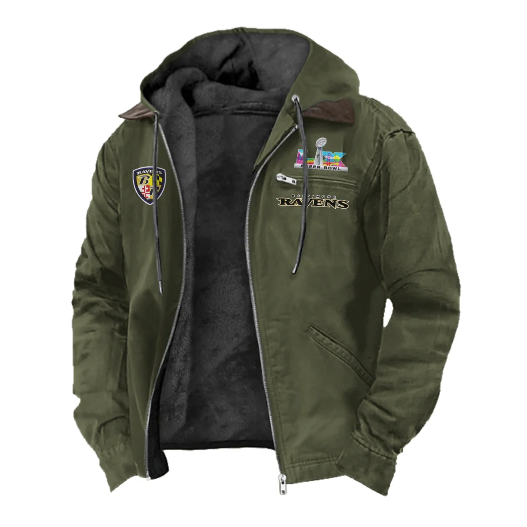 Charm City Squad Flannel Hoodie, Stadium Ready Flannel Hoodie HVN1462BR - Green - Image 2