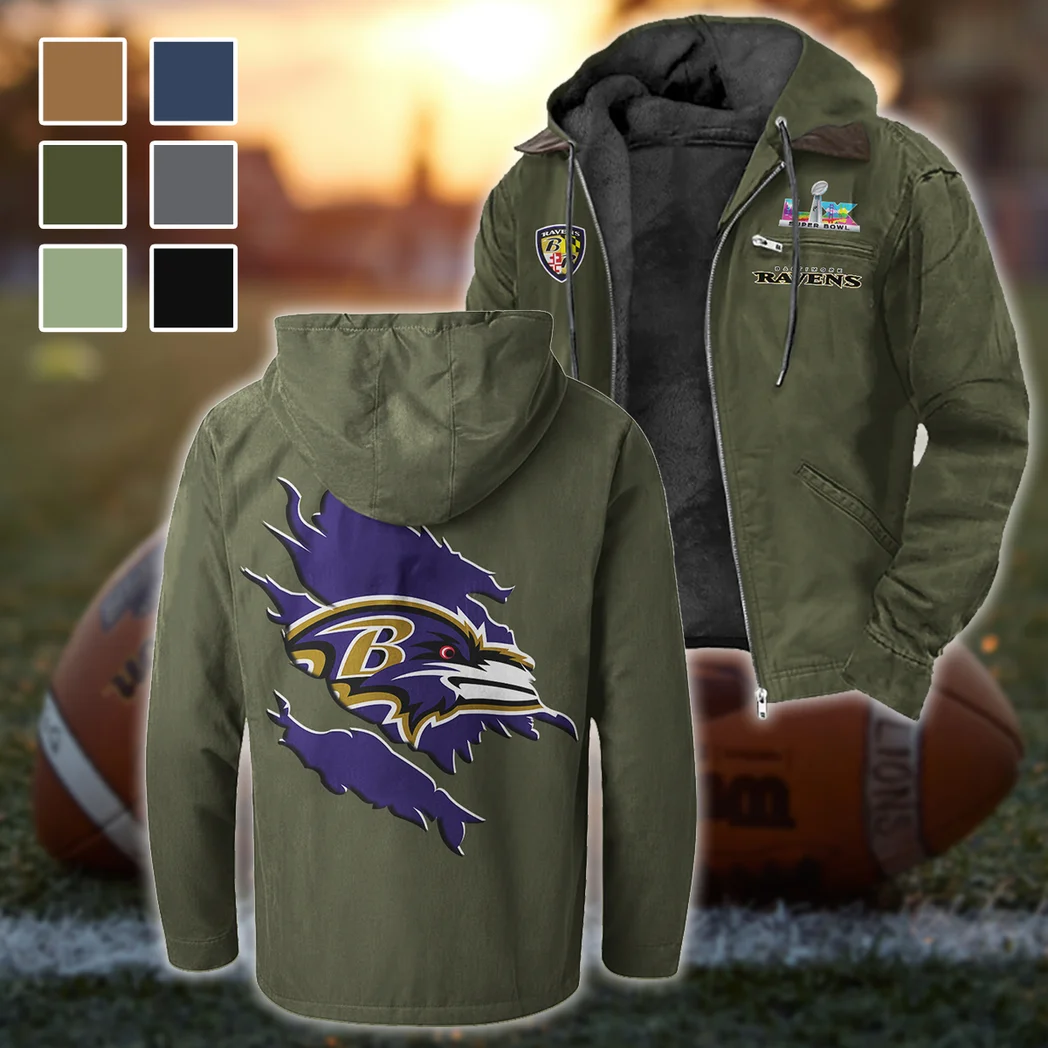 Charm City Squad Flannel Hoodie, Stadium Ready Flannel Hoodie HVN1462BR - Green