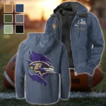 Charm City Squad Flannel Hoodie, Stadium Ready Flannel Hoodie HVN1462BR - Navy Blue