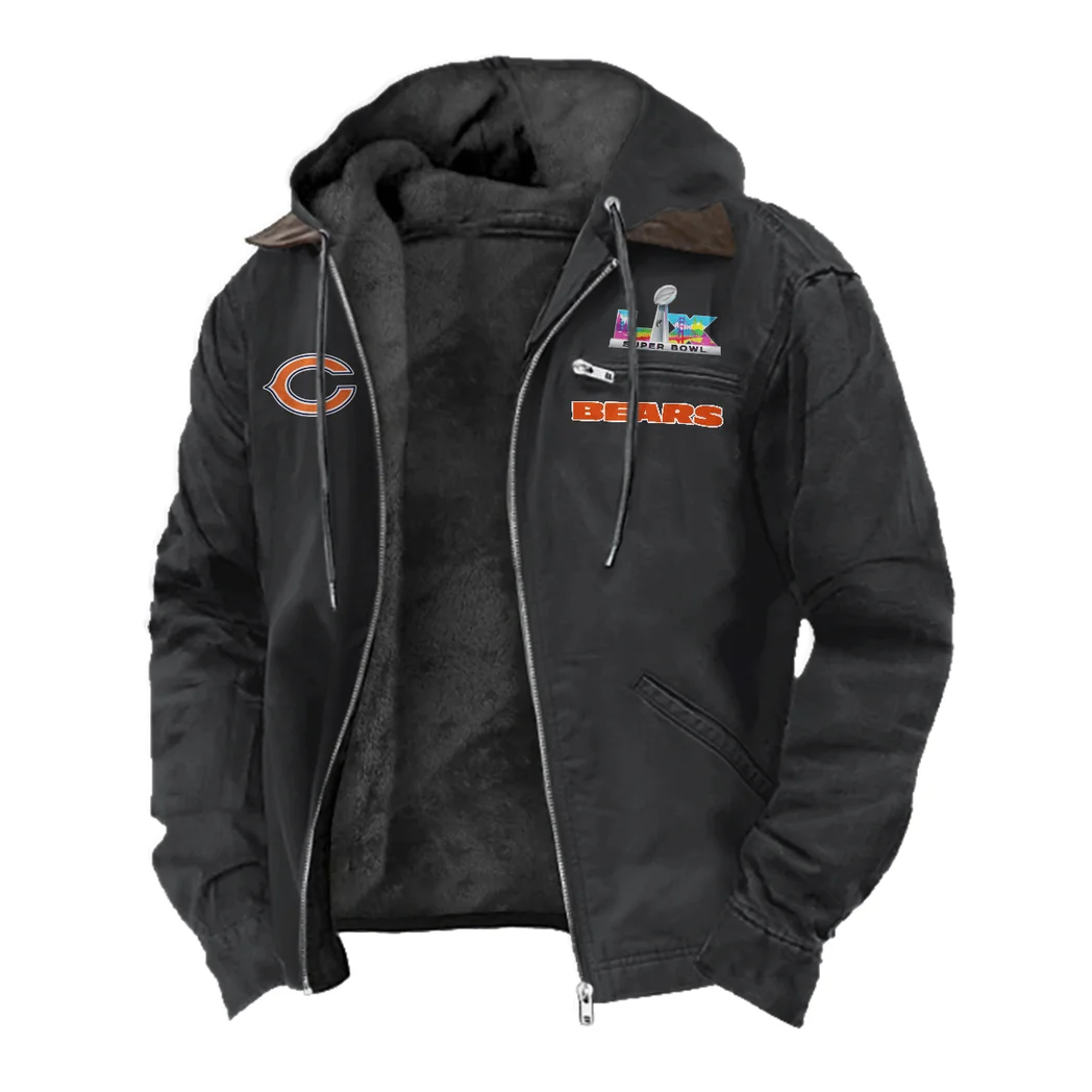 Game Day Paws Flannel Hoodie, Casual Sport Hooded Flannel HVN1462CB - Black - Image 2