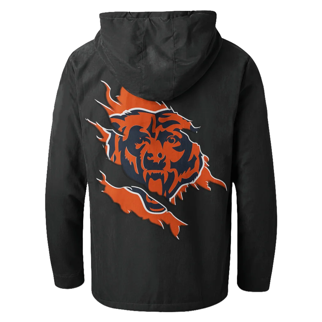 Game Day Paws Flannel Hoodie, Casual Sport Hooded Flannel HVN1462CB - Black - Image 3
