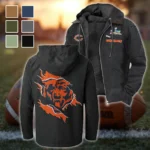 Game Day Paws Flannel Hoodie, Casual Sport Hooded Flannel HVN1462CB - Black