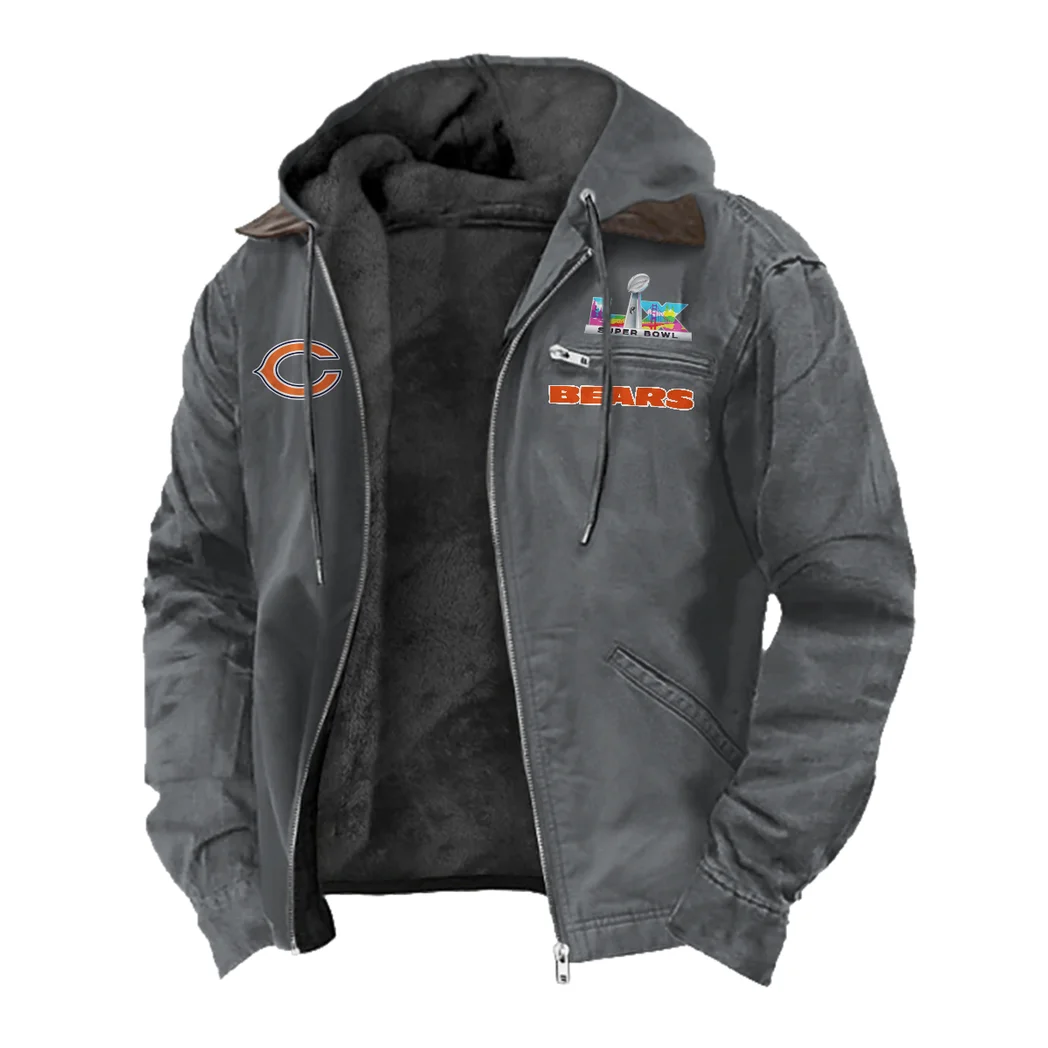 Game Day Paws Flannel Hoodie, Casual Sport Hooded Flannel HVN1462CB - Gray - Image 2