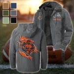 Game Day Paws Flannel Hoodie, Casual Sport Hooded Flannel HVN1462CB - Gray