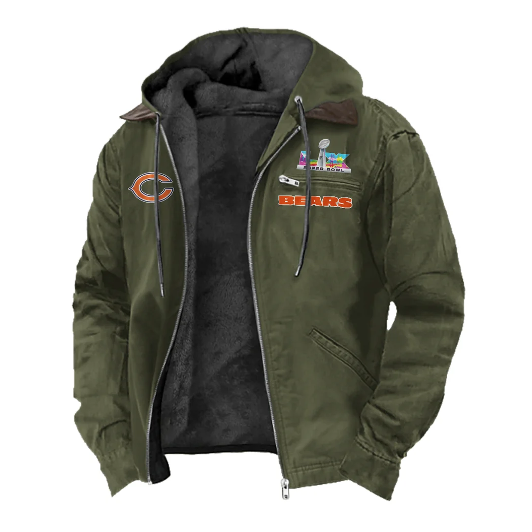 Game Day Paws Flannel Hoodie, Casual Sport Hooded Flannel HVN1462CB - Green - Image 2