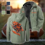 Game Day Paws Flannel Hoodie, Casual Sport Hooded Flannel HVN1462CB - Light Green