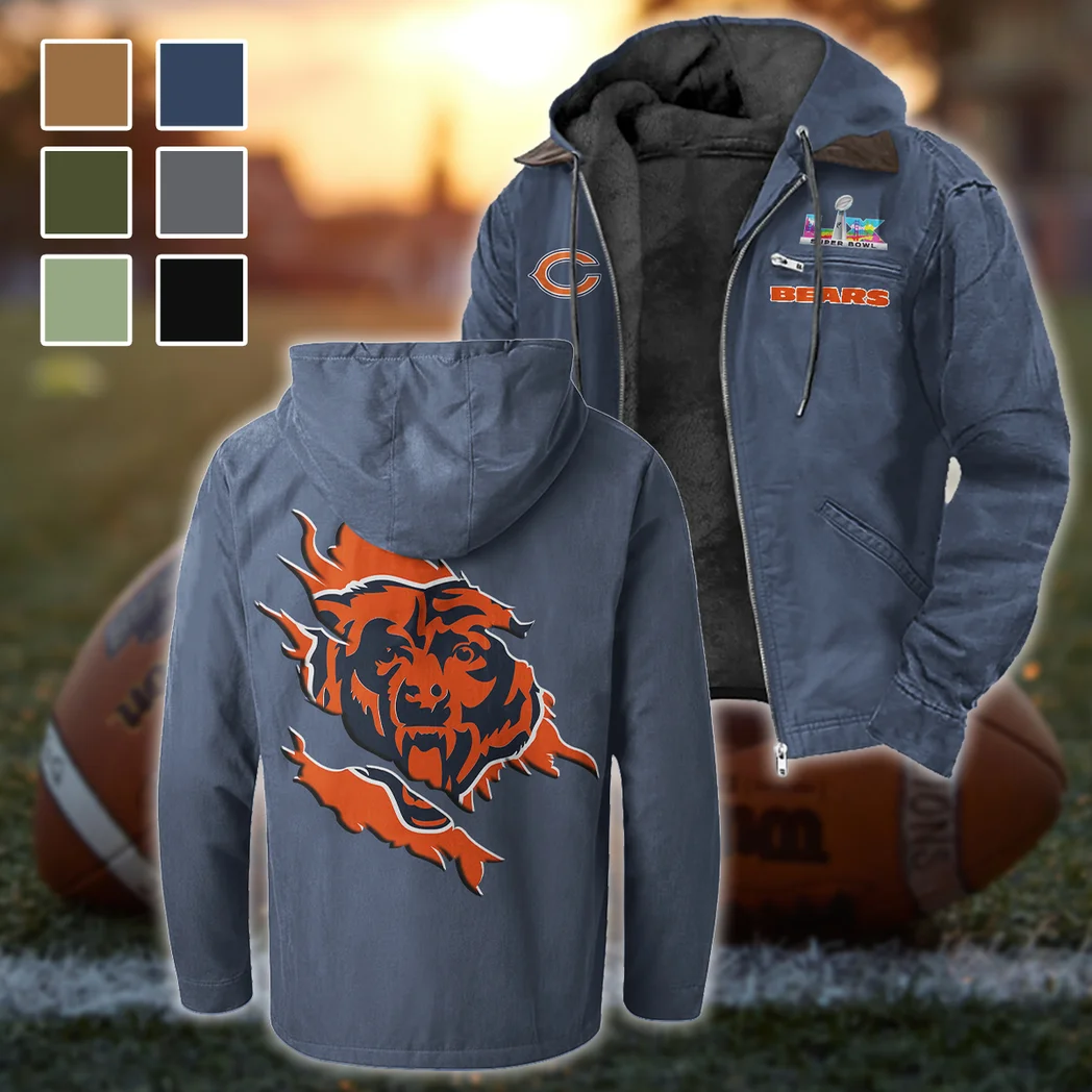Game Day Paws Flannel Hoodie, Casual Sport Hooded Flannel HVN1462CB - Navy Blue