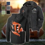 Orange Pride Flannel Hoodie, Fan Squad Flannel Hoodie HVN1462CI - Black