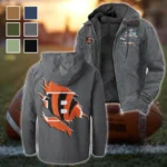 Orange Pride Flannel Hoodie, Fan Squad Flannel Hoodie HVN1462CI - Gray