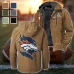Football Bronze Crew Flannel Hoodie, Street Style Sport Hoodie HVN1462DB - Camel