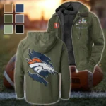 Football Bronze Crew Flannel Hoodie, Street Style Sport Hoodie HVN1462DB - Green
