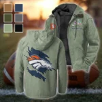 Football Bronze Crew Flannel Hoodie, Street Style Sport Hoodie HVN1462DB - Light Green