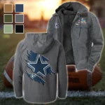 Blue Pride Flannel Hoodie, Warm Fan Flannel Hoodie HVN1462DC - Gray