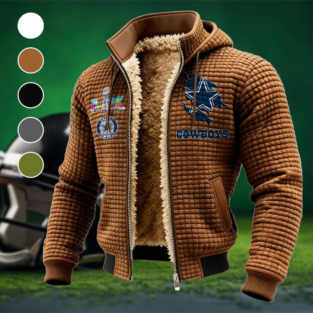 Blue Pride Fleece-Lined Hooded Jacket, Rapid-Dry Fleece-Lined Hoody HVN1462DC - brown