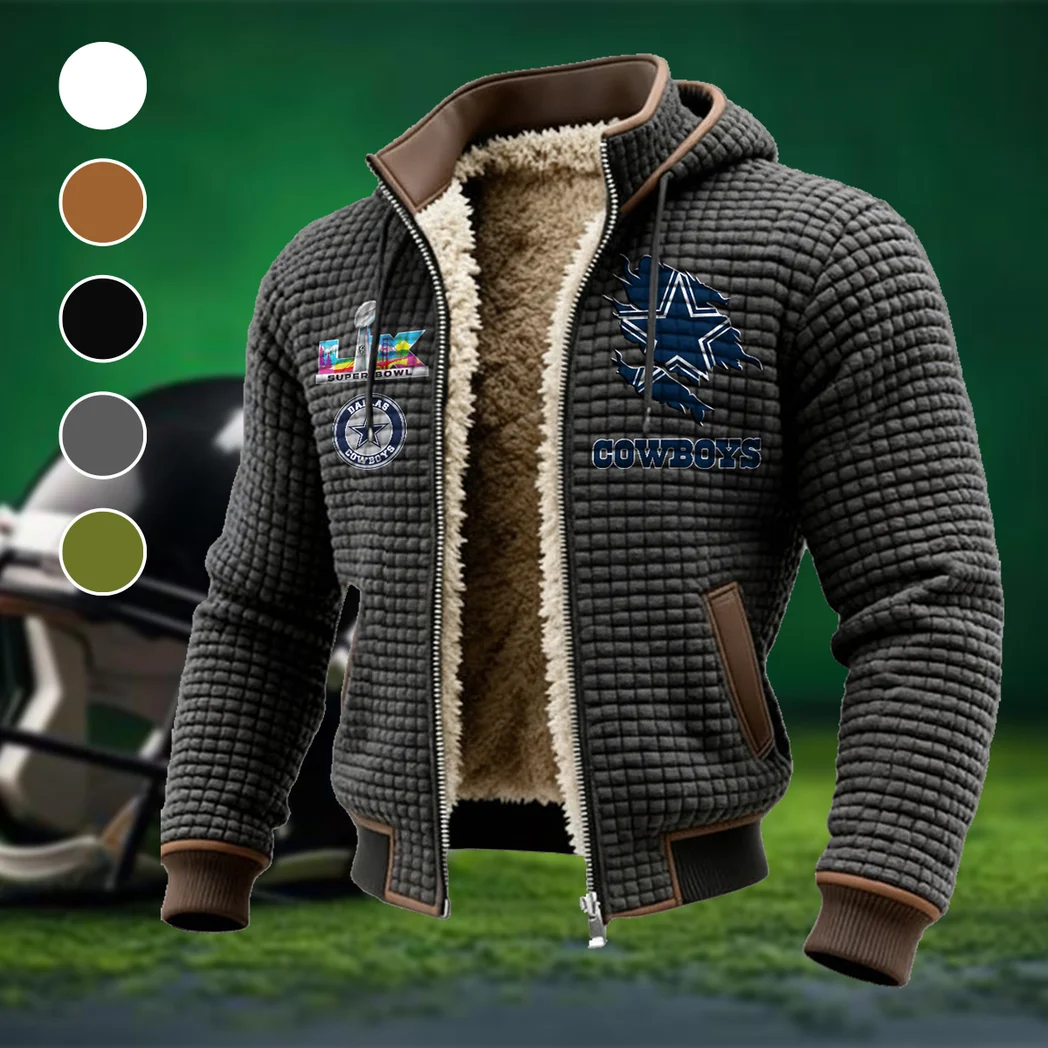 Blue Pride Fleece-Lined Hooded Jacket, Rapid-Dry Fleece-Lined Hoody HVN1462DC - Grey