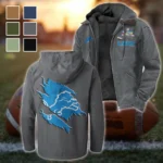 Blue Pride Flannel Hoodie, Cold Game Day Hoodie HVN1462DL - Gray