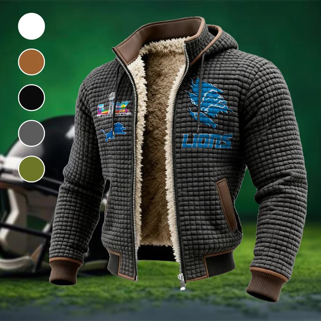 Blue Pride Fleece-Lined Hooded Jacket, Elite Athlete Winter Jacket HVN1462DL - Grey