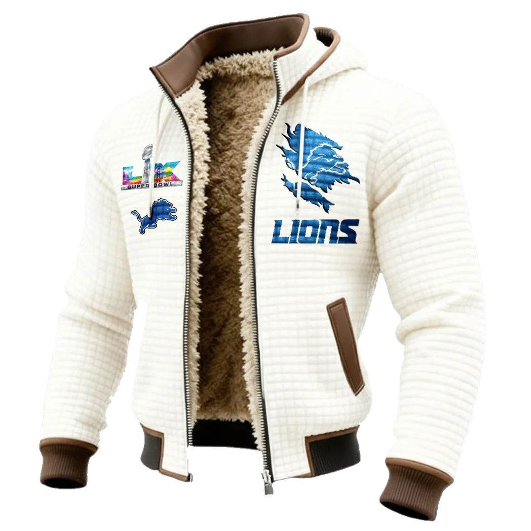 Blue Pride Fleece-Lined Hooded Jacket, Elite Athlete Winter Jacket HVN1462DL - White - Image 2