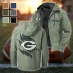 Cheese City Army Flannel Hoodie, Supporter Spirit Hooded Flannel HVN1462GP - Light Green