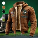 Cheese City Army Fleece-Lined Hooded Jacket, Weather-Shield Fleece Hoody HVN1462GP - brown