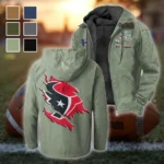 Football Blue Crew Flannel Hoodie, Athletic Lifestyle Fan Hoodie HVN1462HT - Light Green