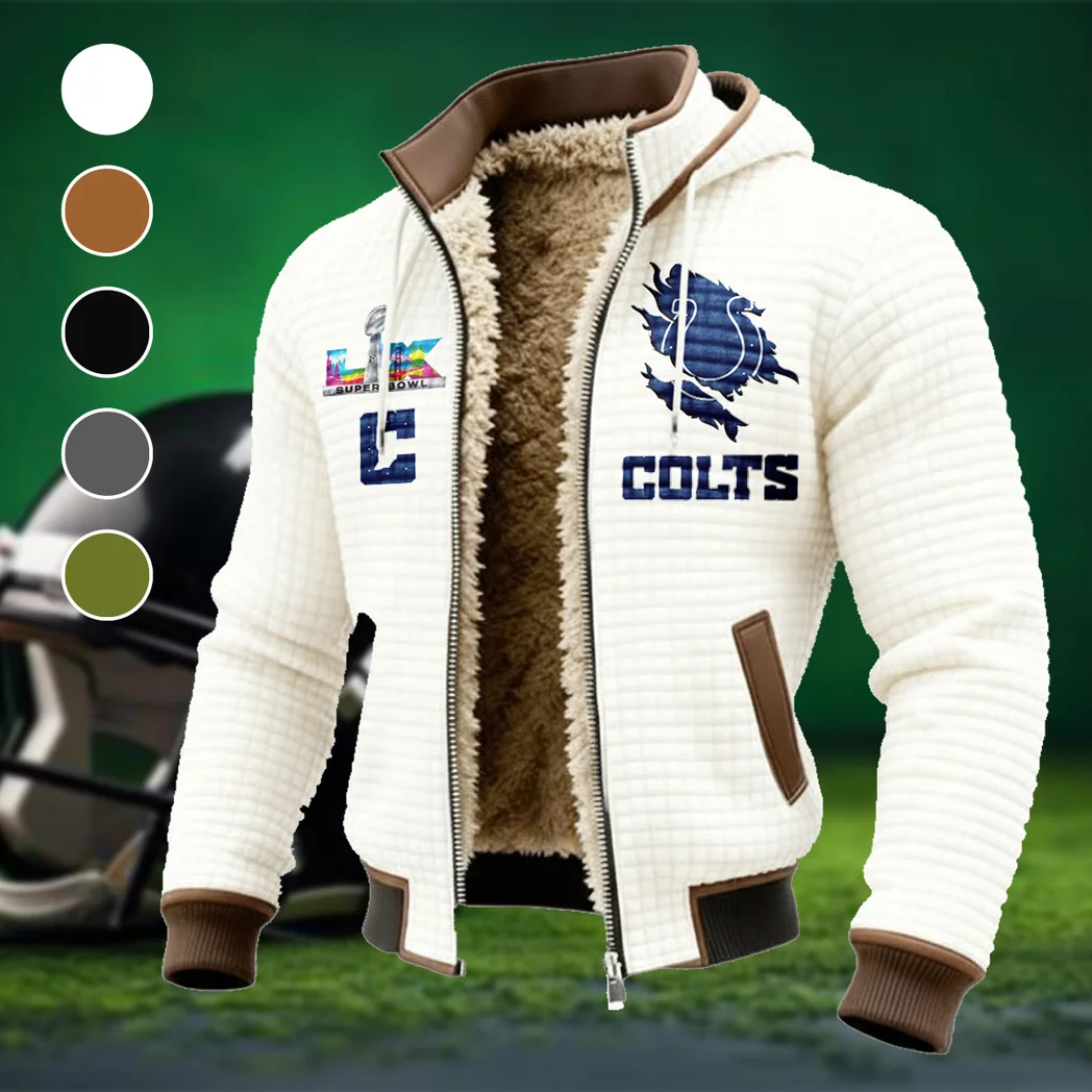 Blue Hooves Fleece-Lined Hooded Jacket, Storm-Ready Fleece-Lined Coat HVN1462IC - White