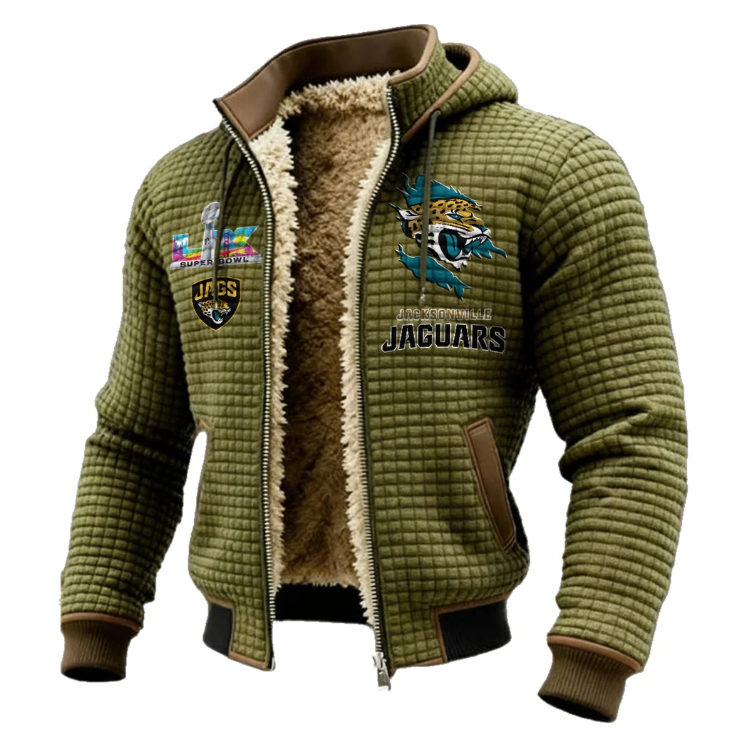 Fan Feline Squad Fleece-Lined Hooded Jacket, Arctic Protection Hooded Zip HVN1462JJ - Green - Image 2