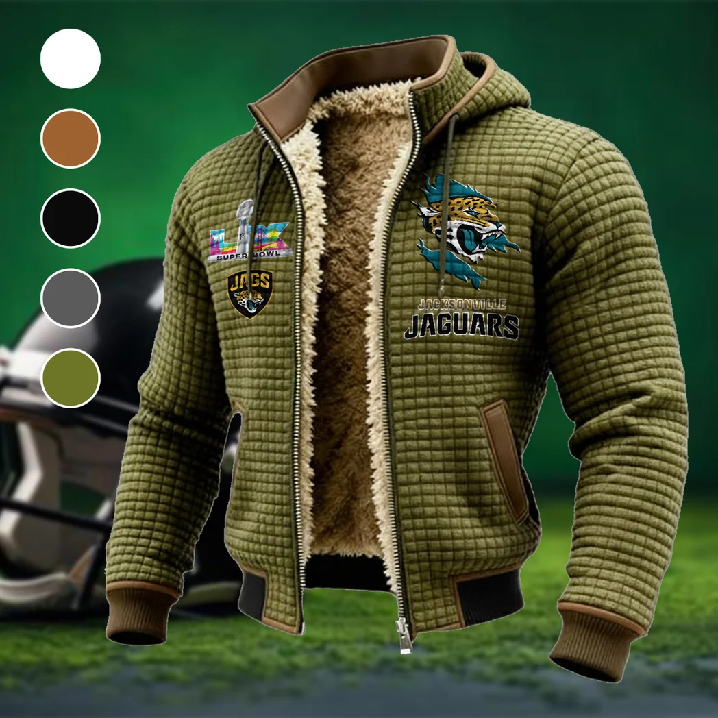 Fan Feline Squad Fleece-Lined Hooded Jacket, Arctic Protection Hooded Zip HVN1462JJ - Green