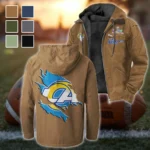 Fan Horn Squad Flannel Hoodie, True Fan Hooded Flannel HVN1462LA - Camel