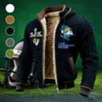 Fan Horn Squad Fleece-Lined Hooded Jacket, Water-Resistant Thermal Hoody HVN1462LA - Black