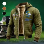 Fan Horn Squad Fleece-Lined Hooded Jacket, Water-Resistant Thermal Hoody HVN1462LA - Green