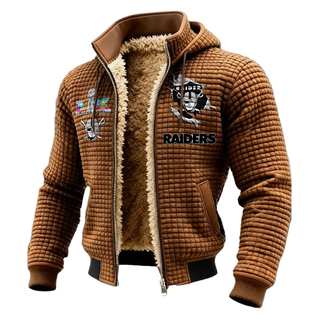 Strip Squad Fleece-Lined Hooded Jacket, Deep Winter Insulated Hoody HVN1462LV - brown - Image 2