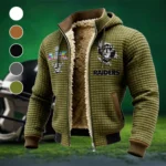 Strip Squad Fleece-Lined Hooded Jacket, Deep Winter Insulated Hoody HVN1462LV - Green