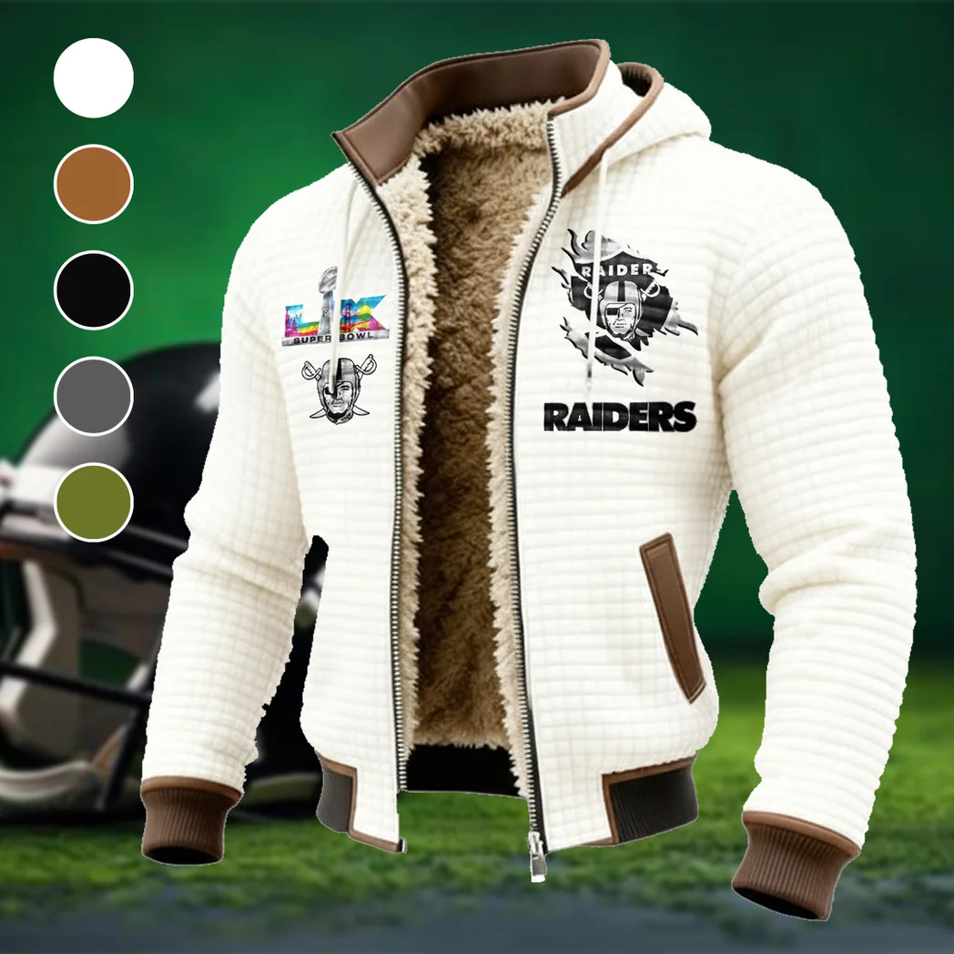 Strip Squad Fleece-Lined Hooded Jacket, Deep Winter Insulated Hoody HVN1462LV - White