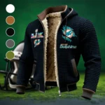 Match Day Dolphins Fleece-Lined Hooded Jacket, Cold-Snap Defense Jacket HVN1462MD - Black