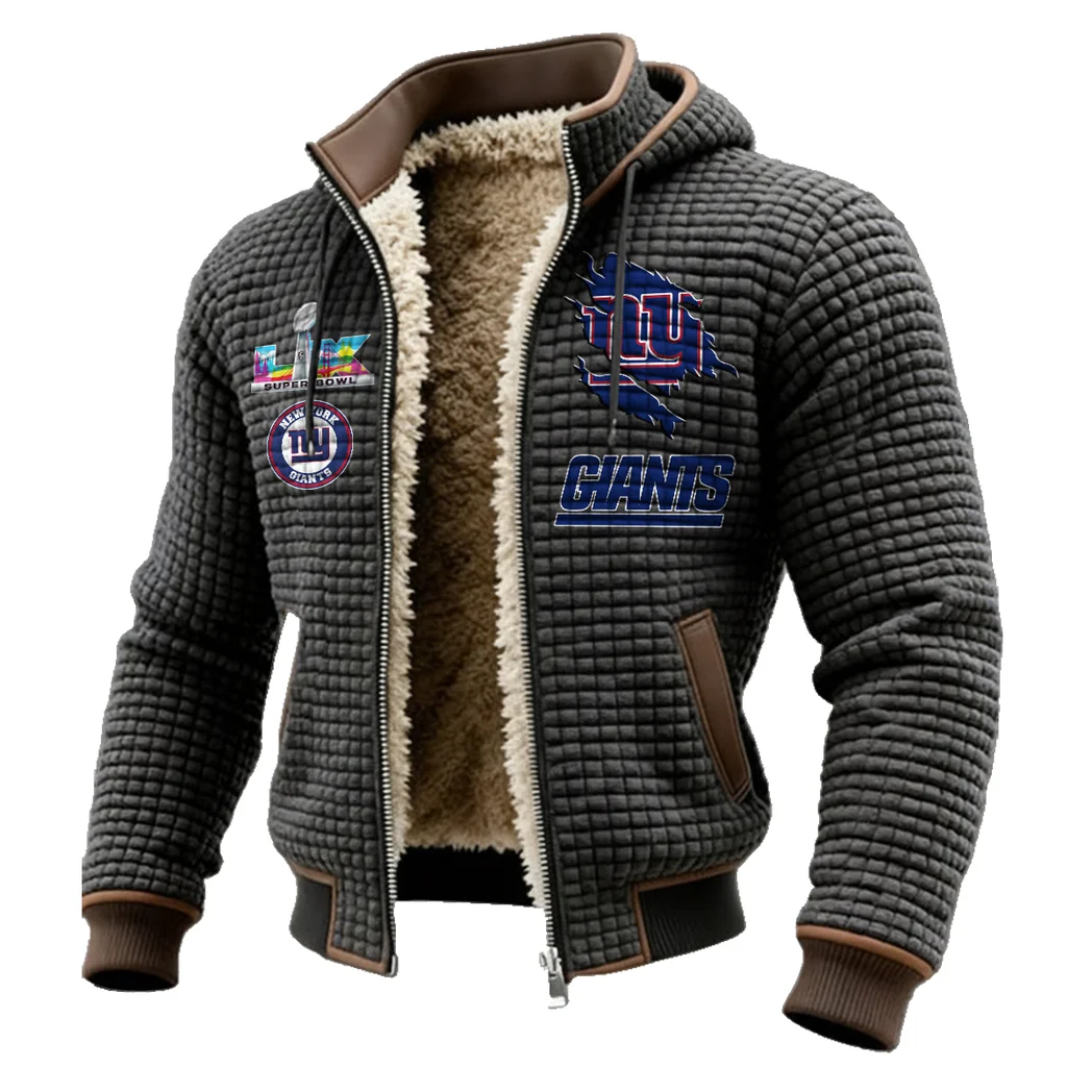 Fan Squad Fleece-Lined Hooded Jacket, Ultra-Soft Plush Lined Jacket HVN1462NG - Grey - Image 2