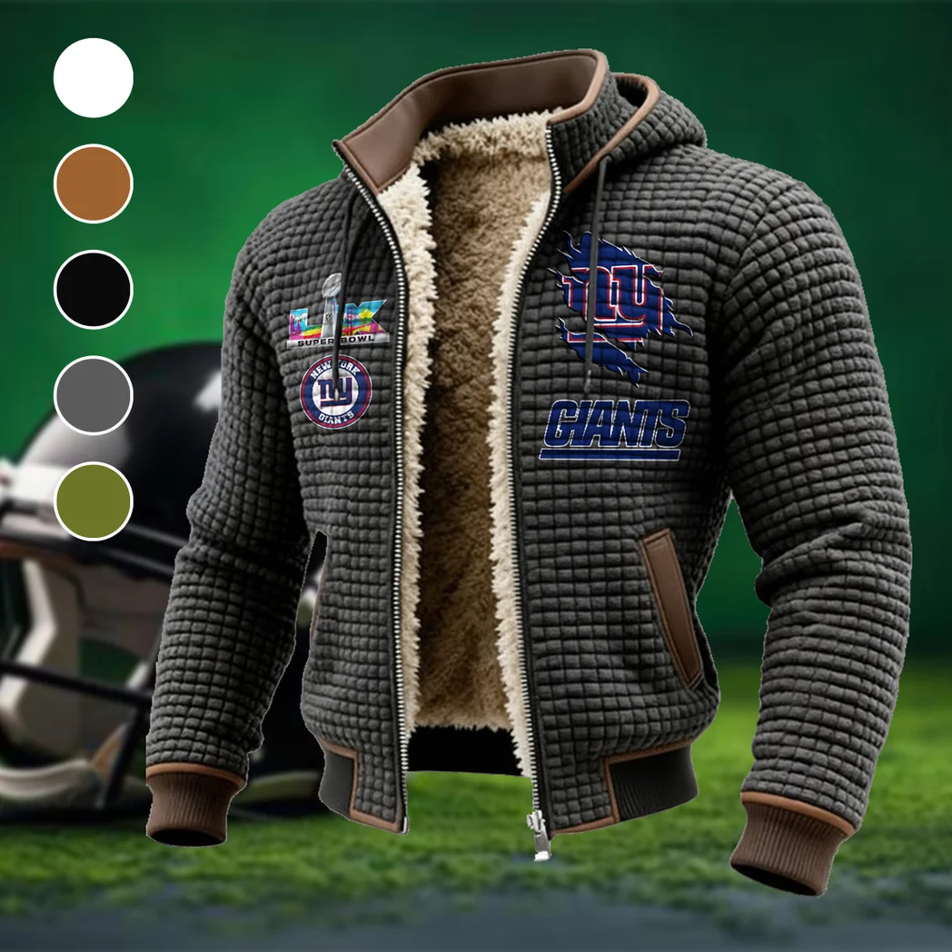 Fan Squad Fleece-Lined Hooded Jacket, Ultra-Soft Plush Lined Jacket HVN1462NG - Grey