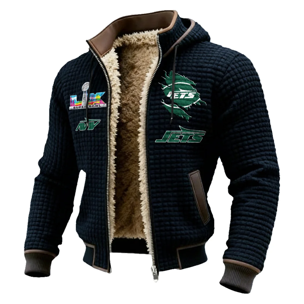 Green Wings Fleece-Lined Hooded Jacket, Thermal Core Fleece Jacket HVN1462NJ - Black - Image 2
