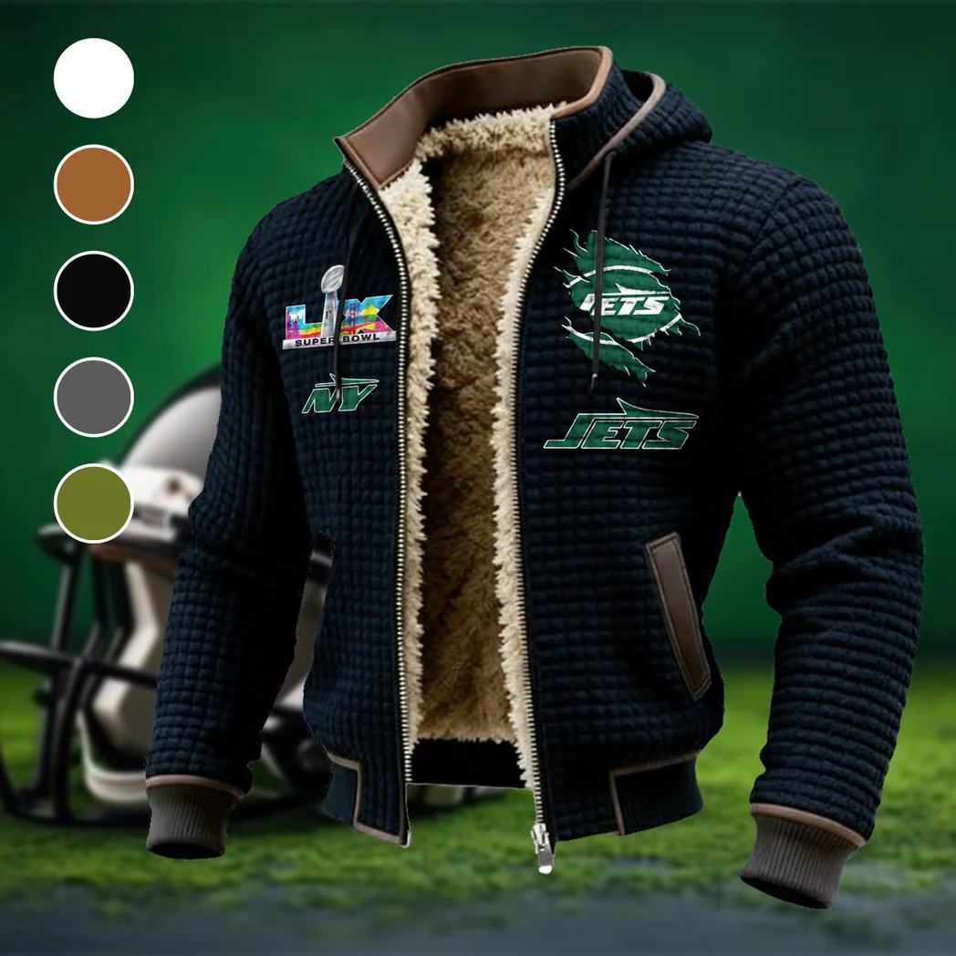 Green Wings Fleece-Lined Hooded Jacket, Thermal Core Fleece Jacket HVN1462NJ - Black
