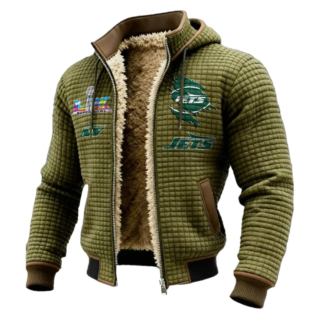 Green Wings Fleece-Lined Hooded Jacket, Thermal Core Fleece Jacket HVN1462NJ - Green - Image 2